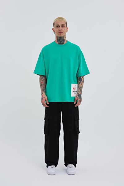 Machinist Ανδρικό μπλουζάκι ανοιχτό πράσινο Oversize - Break The Rules Printed