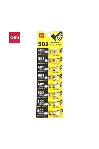 Deli غراء فائق E7146، 8 قطع، 3 جرام/للقطعة، أصفر - لخشب الفلين، والبلاستيك، والمطاط، والمعادن، والورق، والجلد