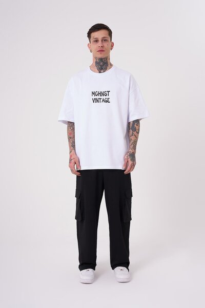 Machinist Ανδρικό vintage Memories Printed Oversize Λευκό T-Shirt