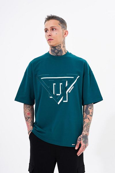 Machinist Ανδρικό μπλουζάκι Triangel Applique Printed Petrol Green