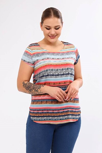 MYLİNE Viskon Kısa Kol Tişört