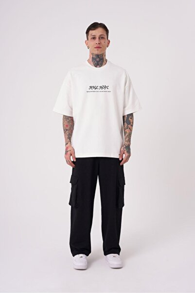 Machinist Men's High Hope Printed Oversize Ecru T-Shirt