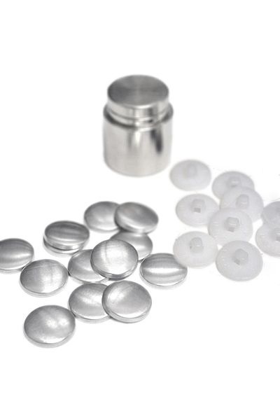 Klinkshop 36 Size Fabric Coated Capsule Button Hammer Making Kit - 100 Pieces 23mm Capsules and Button Pressing Apparatus