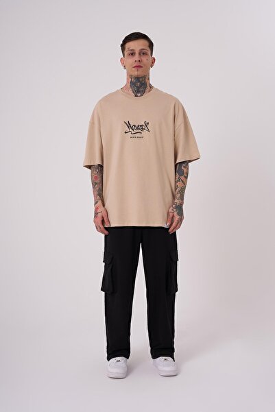 Machinist Ανδρικό μπλουζάκι Glory Shine Printed Oversize Beige T-shirt