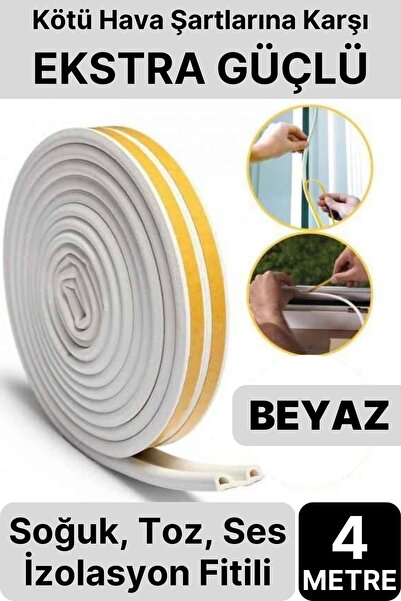 Svein 4 Metre Beyaz Pvc Doğrama Kapı Pencere Soğuk Geçirmez Sızdırmaz İzolasy...