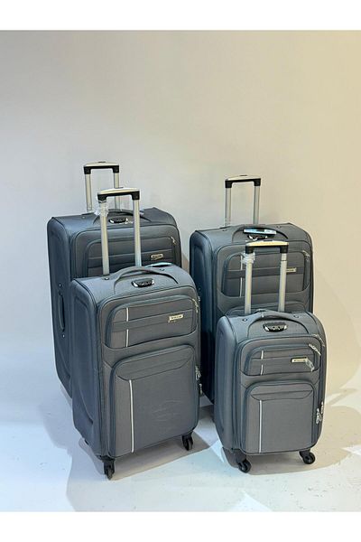 Living 4-Piece Travel Luggage Set – Fabric, Multi Colors