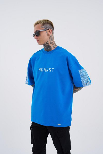 Machinist Men's MCHNST Secret Printed Oversize Light Blue T-Shirt