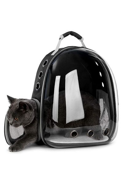 Manolex Rucsac pentru transportat caini si pisici mici si medii, tip hublou transparent, Manolex