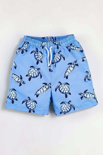 Gold Class Kidswear Pantaloni scurți de baie căptușiți cu modele de țestoase albastre pentru băiat