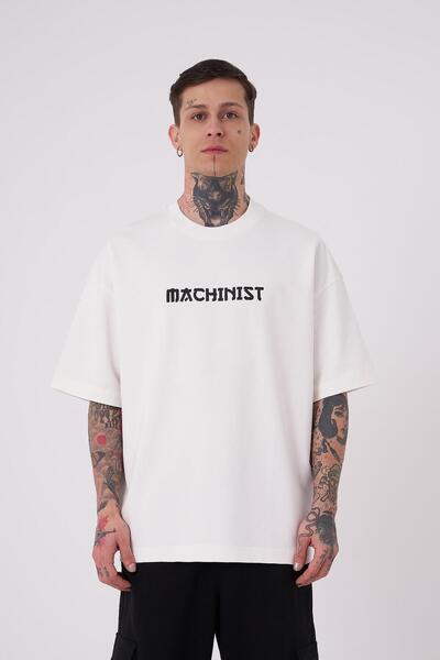 Machinist Чоловіча футболка Oversize екрю з принтом Crane Patch