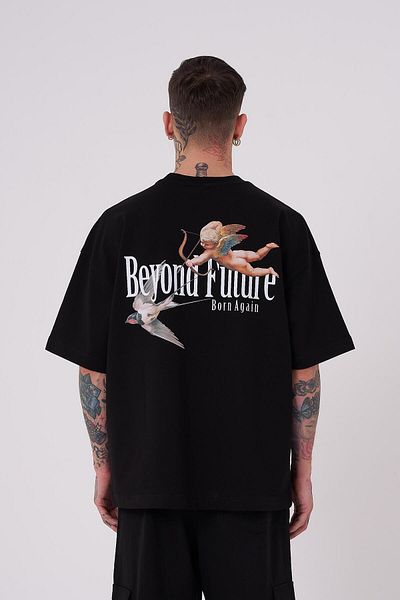 Machinist Ανδρικό μπλουζάκι Beyond Future Printed Oversize Μαύρο T-Shirt