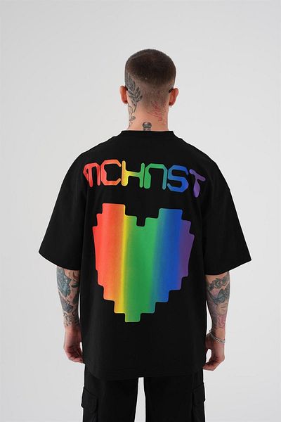 Machinist Ανδρικό μπλουζάκι Mchnst Love Printed Oversize Μαύρο T-Shirt