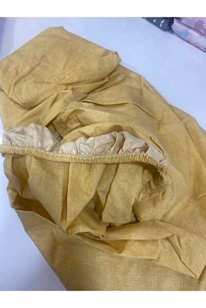 CANDAN ÇEYİZ 4 Pillowcases Fitted Sheet Cotton Azalea Mustard Set (Gift)