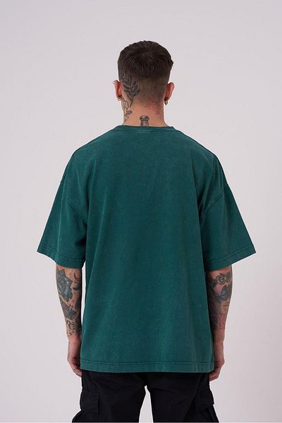 Machinist Ανδρικό μπλουζάκι με δωρεάν πλύσιμο Sprit Oversize Petrol Green Cloudy