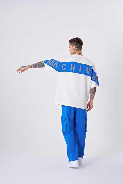 Machinist Ecru Blue T-Shirt - Men's Machinist, Reflector Printed