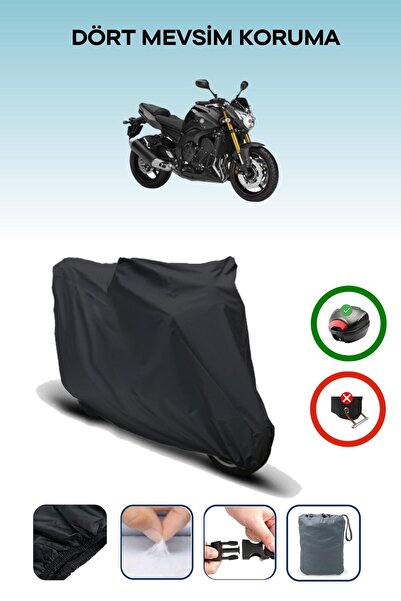 Breen Yamaha Fz8 Black Motorcycle Tarpaulin Rear Bag Compatible