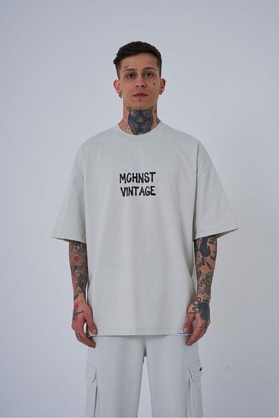 Machinist Ανδρικό Vintage Memories Printed Oversize Grey T-shirt