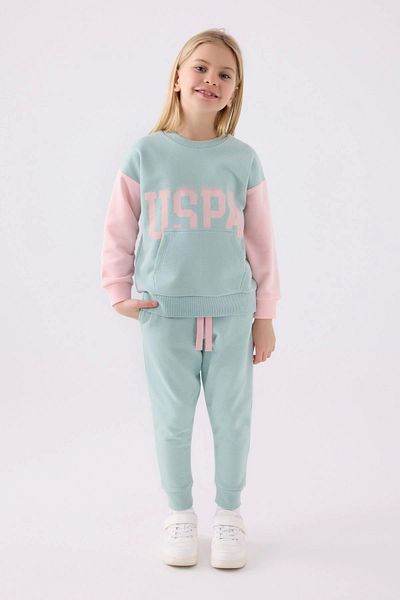 U.S. Polo Assn. Σετ αθλητικής φόρμας για κορίτσια Water Green - US1994