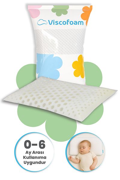 Viscofoam Orthopedic Baby Pillow with Air Channels Visco Baby Pillow - 39X24X5Cm