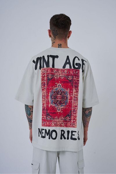 Machinist Ανδρικό Vintage Memories Printed Oversize Grey T-shirt