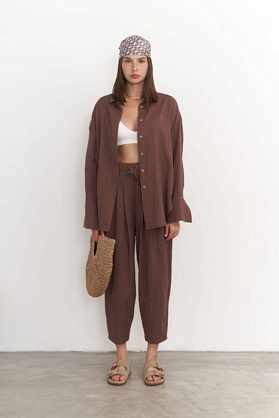 BOHEMAİ Brown Sawai Casual Suit Set