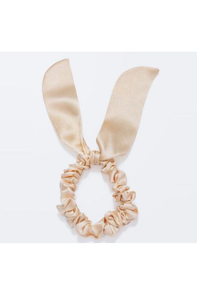 Beauty Pillow Celebrity 100% Silk Hair Scrunchie - Beige – Luxurious & Gentle Hold