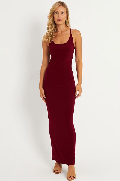 Cool & Sexy Rochie Maxi Rosie Claret - Curea Reglabila MEN2004