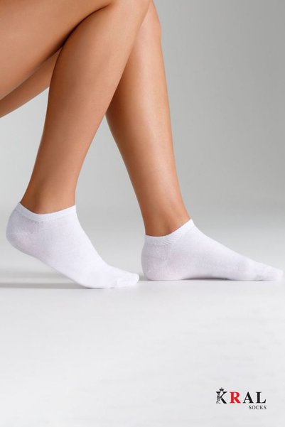 Miss Lana 6 Pairs of Women's Cotton Pack Summer Anti-Sweat White Sneakers Sneaker Socks