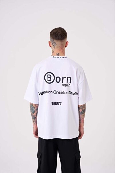 Machinist Ανδρικό Imagination Creates Printed Oversize Λευκό T-Shirt