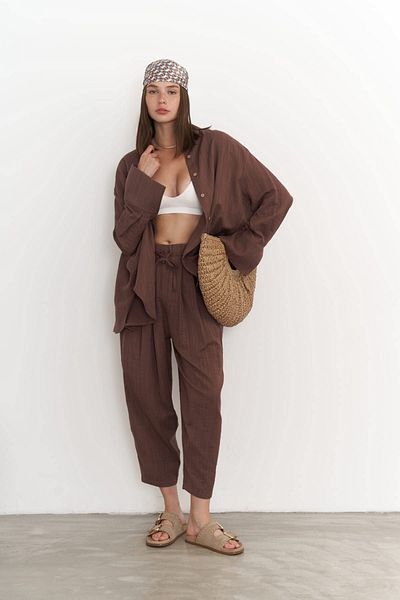 BOHEMAİ Brown Sawai Casual Suit Set