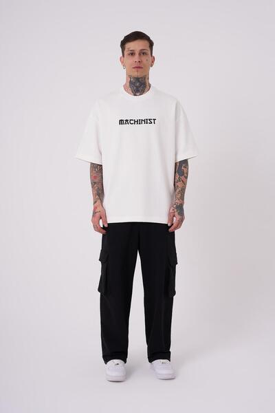 Machinist Чоловіча футболка Oversize екрю з принтом Crane Patch