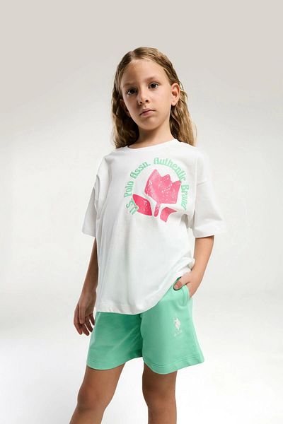 U.S. Polo Assn. Girl child shorts set - cream