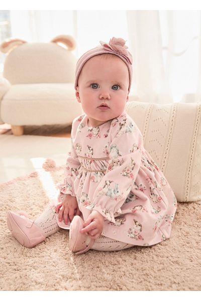 MAYORAL Baby Girl Winter Dress - Rabbit Pattern