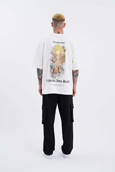 Machinist Men's Oversize Ecru T-Shirt - Turning Your Imagination Printed