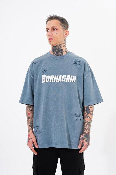 Machinist Ανδρικό μπλουζάκι Born Again Printed Washable Anthracite