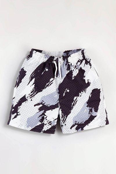 Gold Class Kidswear Λευκό ανδρικό αδιάβροχο σορτς κολύμβησης - κομμένο και εμπριμέ