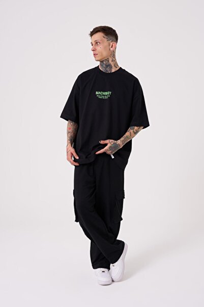 Machinist Ανδρικό μπλουζάκι με στάμπα Money Roles Oversize μαύρο