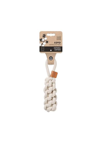 M-PETS Coto White Loop Bar 22cm Knitting Toy