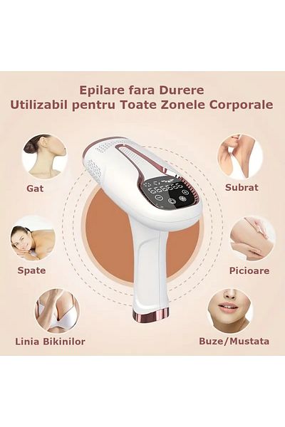 Clavi Ipl Epilator, 999 999 Pulses, Permanent Hair Removal, Women&men, 5 Intensity Levels, White