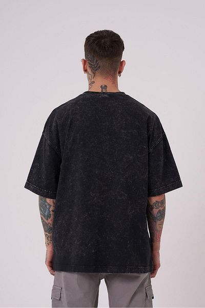 Machinist Men's Free Sprit Washed Oversize Asphalt Cloudy T-Shirt