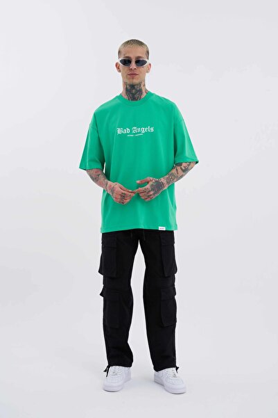 Machinist Light Green Oversize Men's T-Shirt - Bad Angels Printed