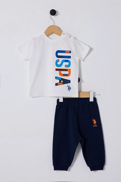 U.S. Polo Assn. U.S Polo Assn Baby Boy 2-Piece Set - White