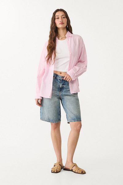 Stradivarius Linen Blend Shirt