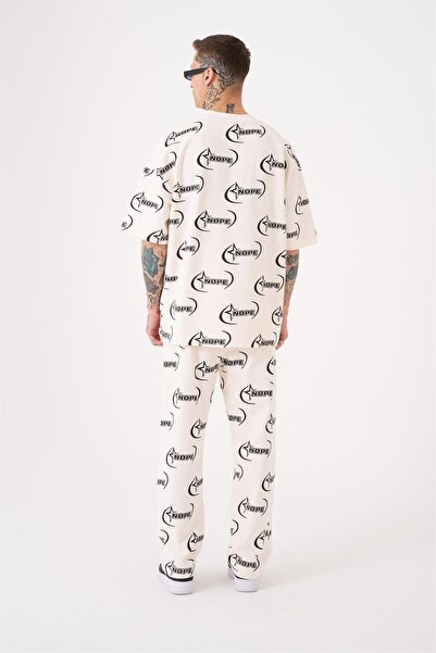 Machinist Чоловіча футболка Oversize світло-сірого кольору з принтом Nope