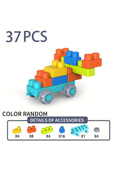 Choice 37pcs Newest Large Particles Can Chew Soft Rubber Building Blocks For Children's Early Education Puz