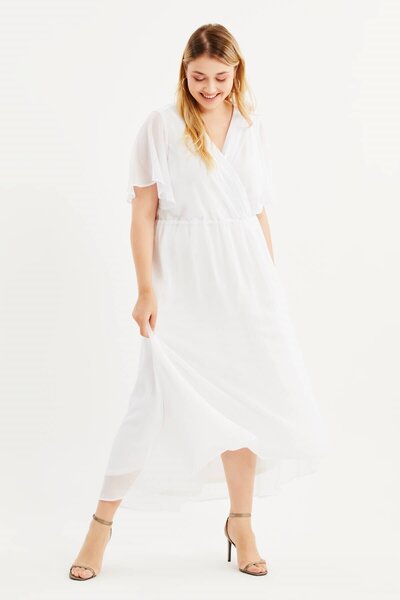 MYLİNE Анвелоп Пелерин Рукав Шифон Сукня