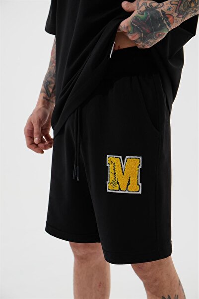 Machinist Ανδρικό χαλαρωμένο μαύρο σορτς