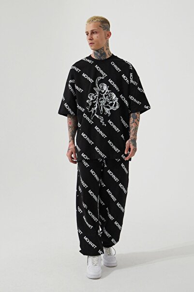 Machinist Ανδρικό μπλουζάκι Mchnst Angels Printed Oversize Μαύρο T-Shirt
