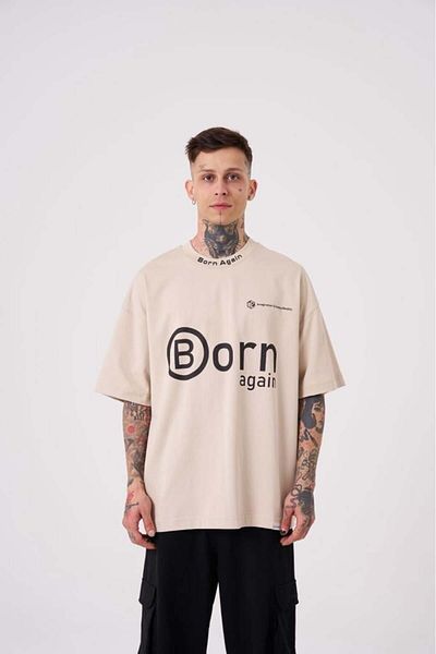 Machinist Imaginația pentru bărbați creează un tricou imprimat supradimensionat bej deschis