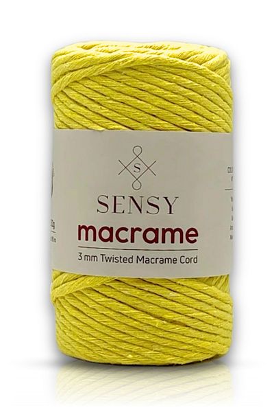 SENSY Premium Taranan Macrame Makrame Hobby Σχοινί ανοιχτό κίτρινο